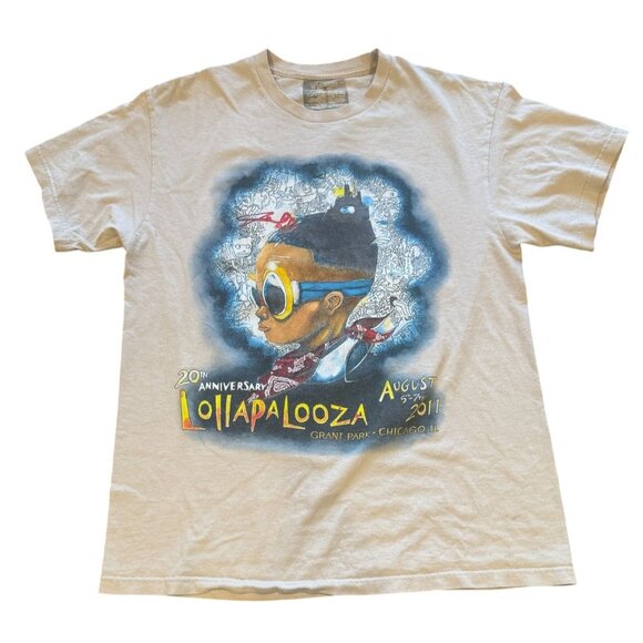 Lollapalooza T-Shirt Mens Large Chicago 2011 20th Anniversary Eminem Foo Fighter - Picture 1 of 5